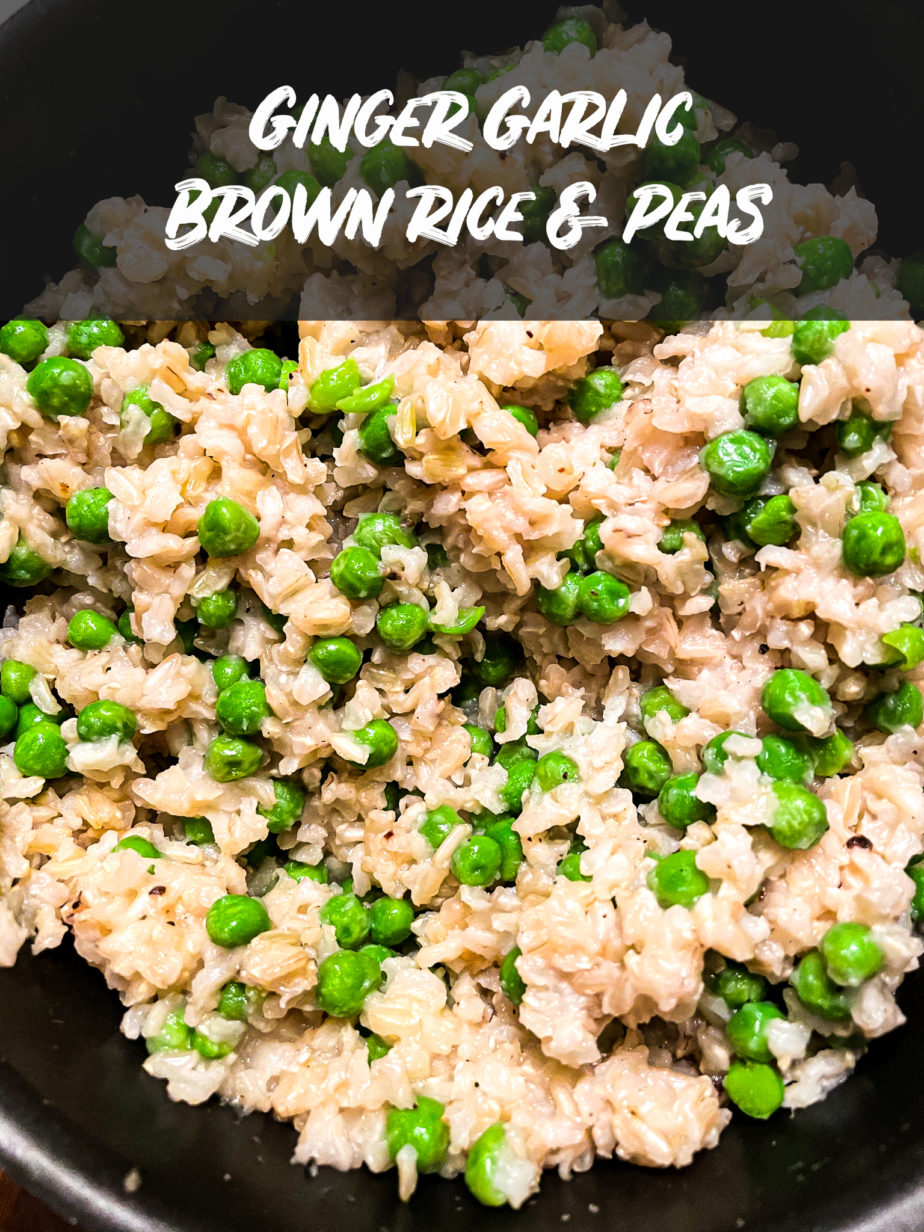 Ginger Garlic Brown Rice & Peas